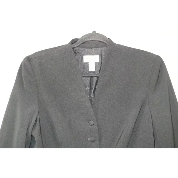 Talbots Petites Black Collarless Lined Blazer-Size 14-Office-Business - Picture 2 of 9